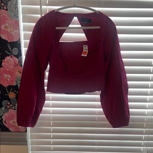 Banana Republic Magenta Long Sleeve Blouse